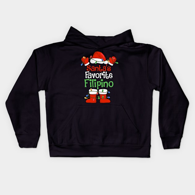 Santa's Favorite Filipino Funny Christmas Pajamas Kids Hoodie by cloverbozic2259lda